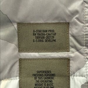 NWOT G-Star Raw Meefic Gray Camo Hooded Jacket Men’s XL